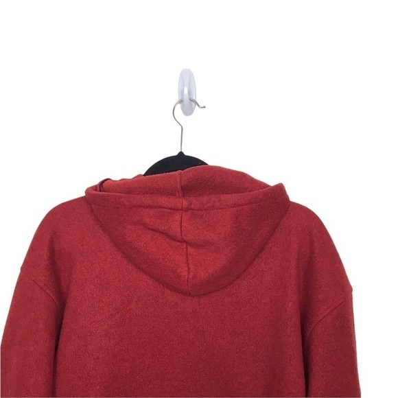 Vintage Lacoste Chemise Red Fleece Hooded Jacket - Picture 6 of 14